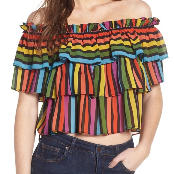 WAYF Toulon Tiered Ruffle Top 🖤 Nordstrom 🖤 XL 🖤 - Picture 4 of 5